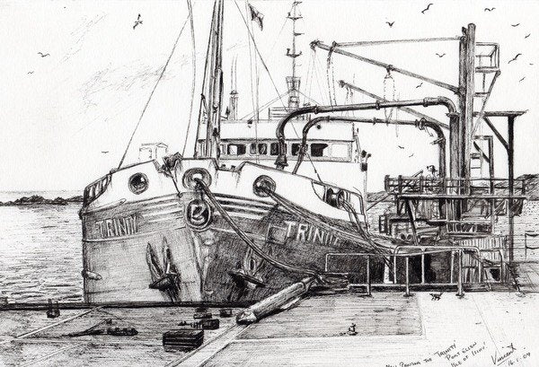 Detail of The Trinity port Ellen Isle of Islay, 2007 by Vincent Alexander Booth