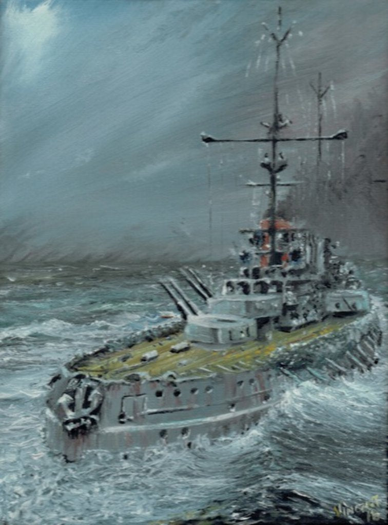 Detail of SMS Friedrich der Grosse at Jutland 1916, 2016 by Vincent Alexander Booth