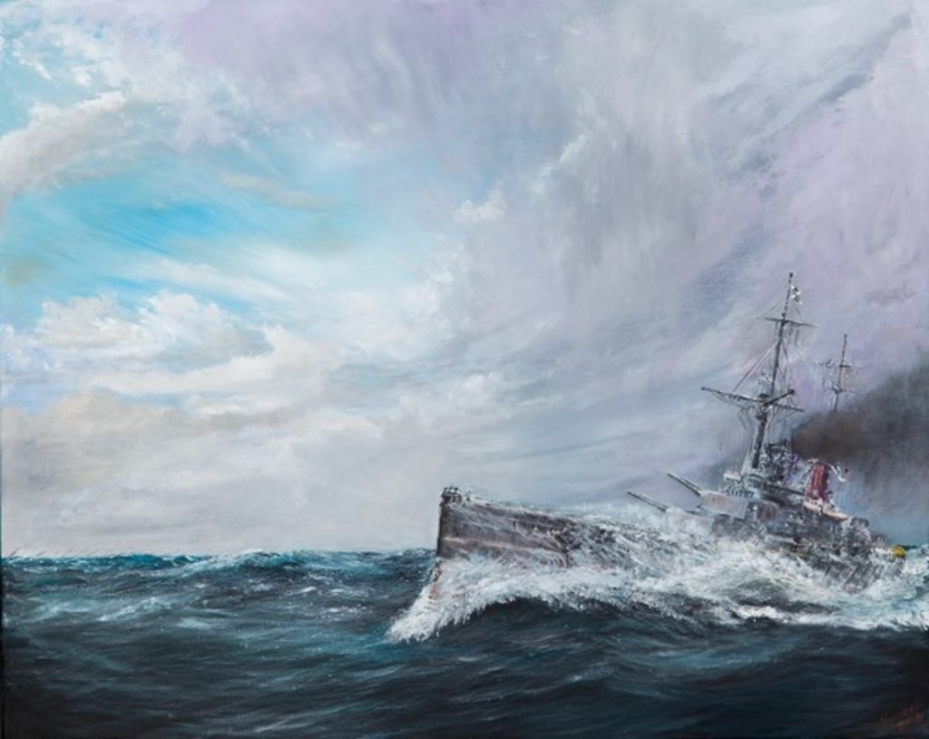 Detail of Iron Dog's Brother SMS Lutzow 1916, 2016 by Vincent Alexander Booth