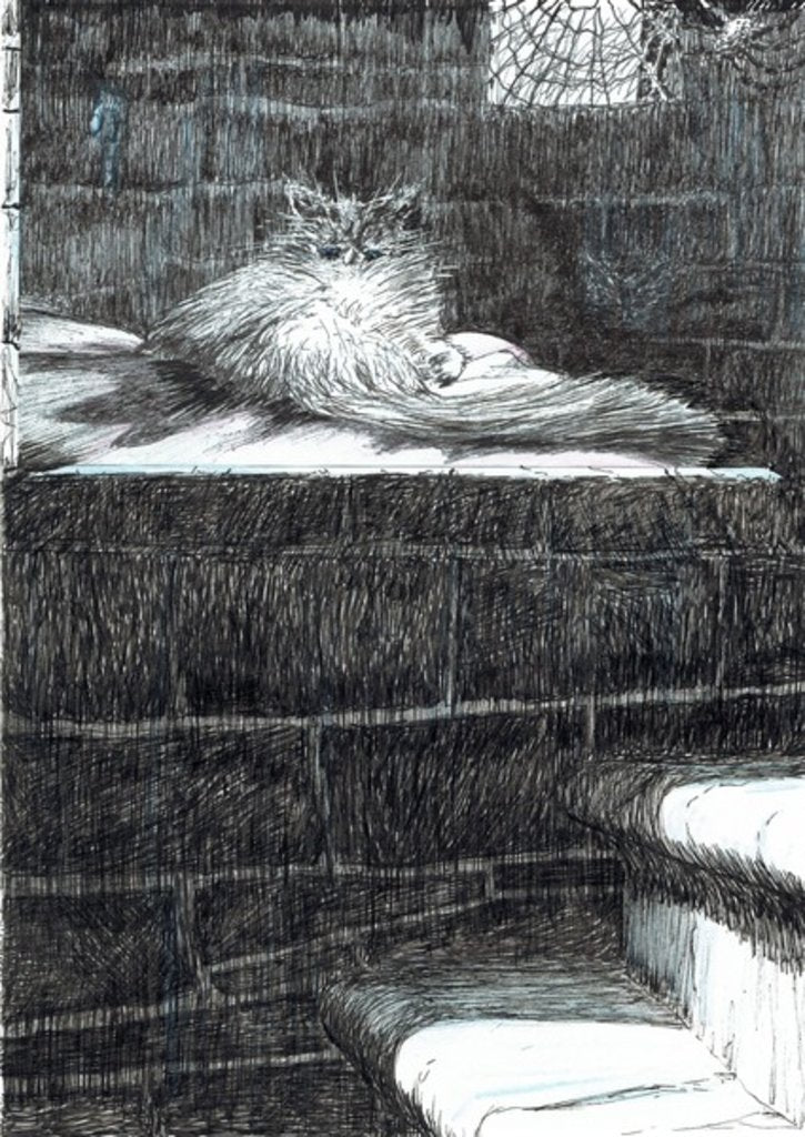 Detail of The Castle in the Forest of Findhorn, Monty window, 2006 by Vincent Alexander Booth