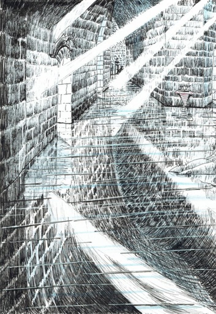 Detail of The Castle in the Forest of Findhorn, sunrays, 2006 by Vincent Alexander Booth