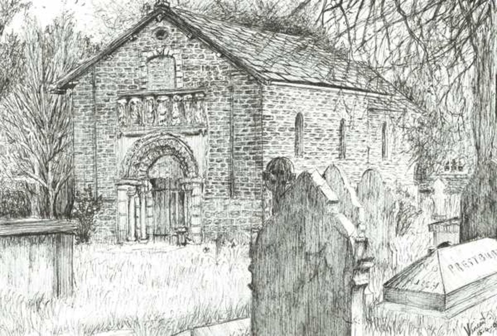 Detail of Old Church, Prestbury, 2009 by Vincent Alexander Booth