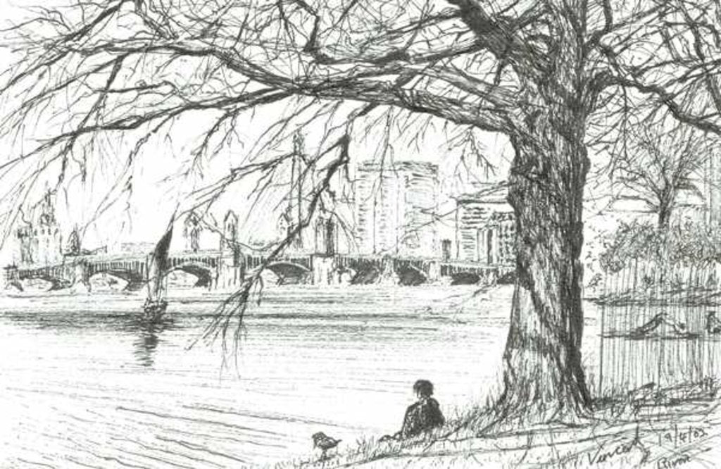 Detail of The Charles river, Boston, 2003 by Vincent Alexander Booth