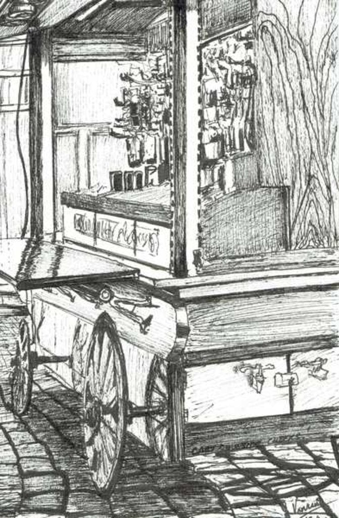 Detail of Cart outside Cheers Bar Boston USA, 2003 by Vincent Alexander Booth
