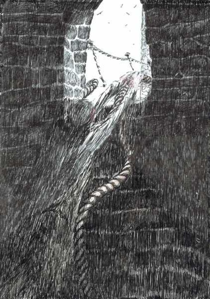 Detail of The Castle in the Forest of Findhorn, rope, 2006 by Vincent Alexander Booth