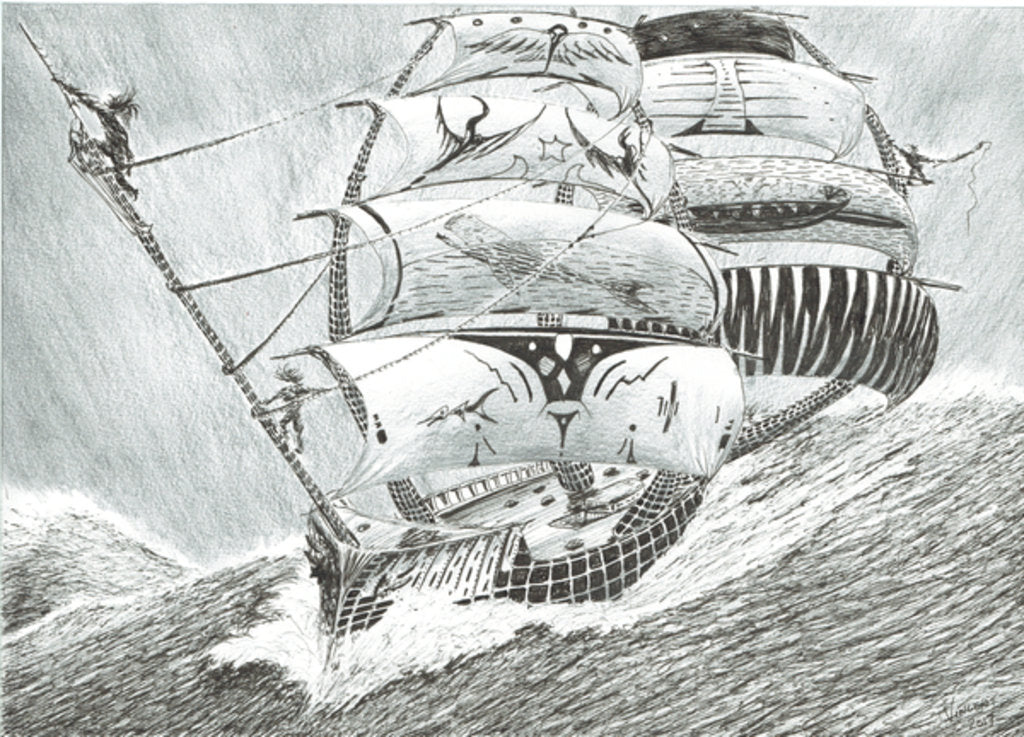 Detail of Storm Creators Irish Sea, 2017 by Vincent Alexander Booth