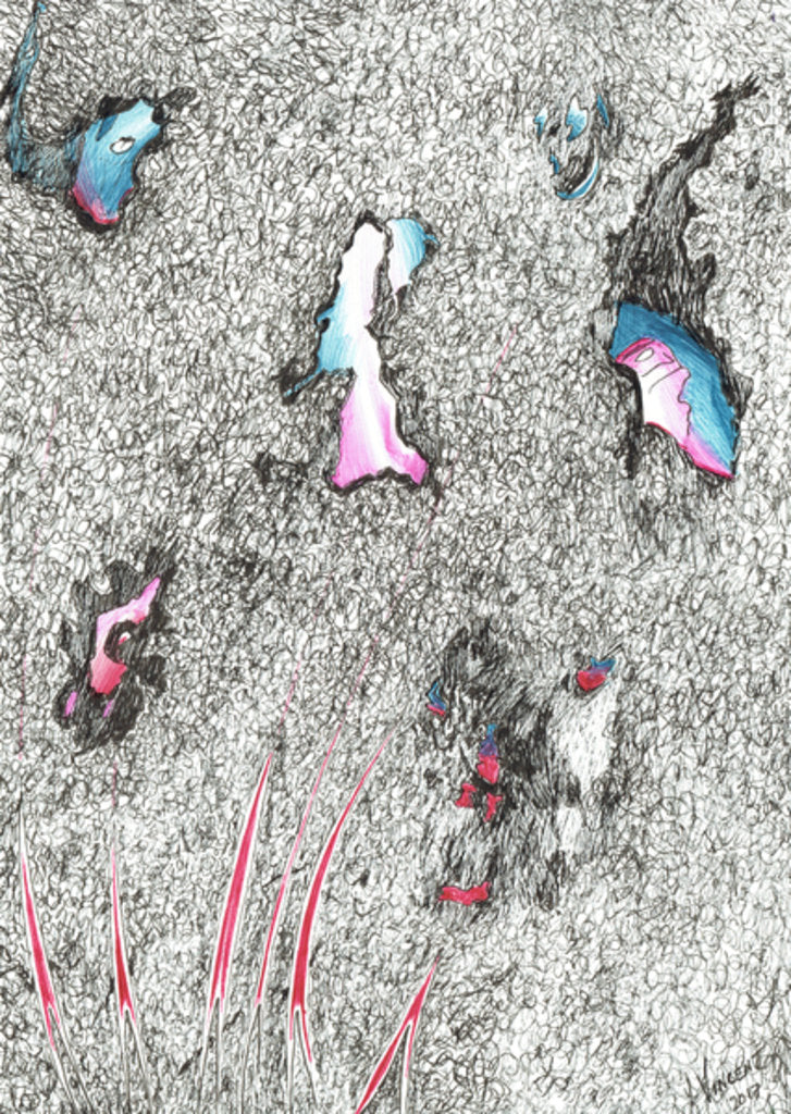 Detail of Paleheads, 2017 by Vincent Alexander Booth