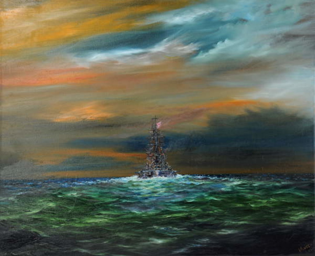 Detail of IJN Yamashiro heads for the US 7th fleet, 24th October 1944, 2018 by Vincent Alexander Booth