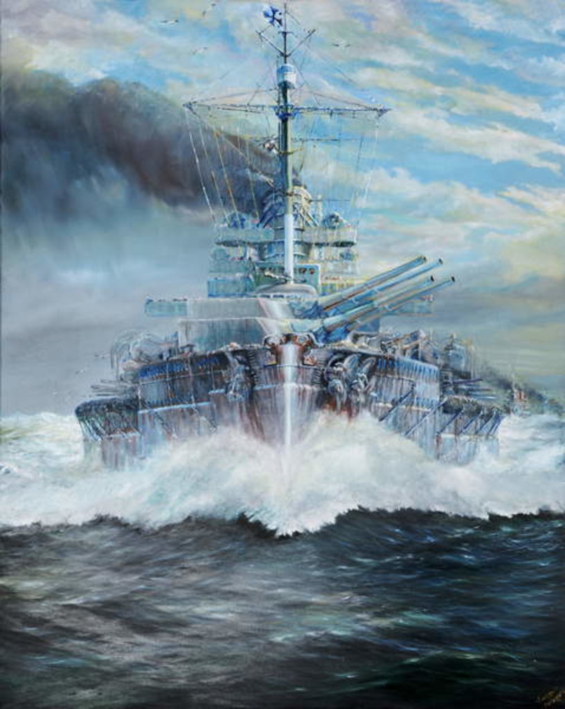 Detail of SMS Konig enters the battle of Jutland, 31st May 1916, 2018 by Vincent Alexander Booth