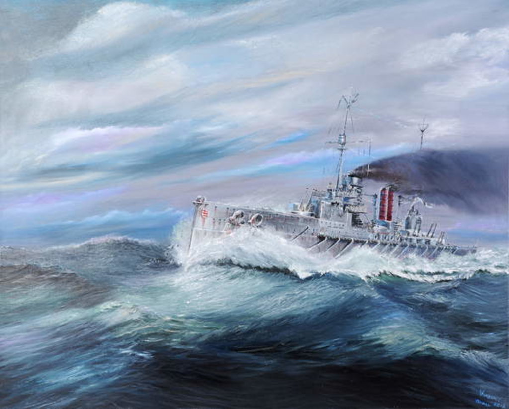 Detail of SMS Seydlitz enters Jutland 14:15 pm 31st May 1916, 2018 by Vincent Alexander Booth