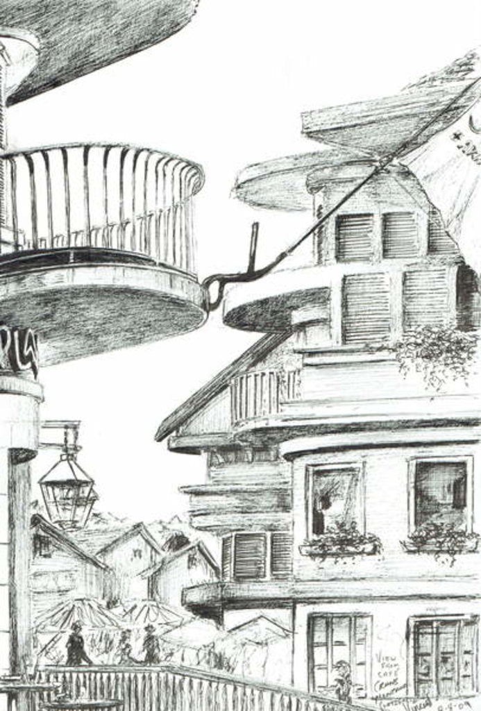 Detail of Cafe at Crans - Montana, Switzerland, 2009 by Vincent Alexander Booth