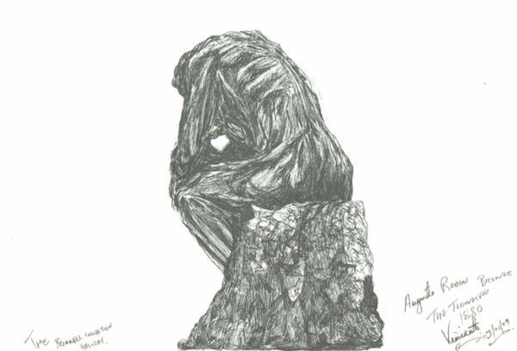 Detail of The Thinker, Burrell Foundation, 2007 by Vincent Alexander Booth