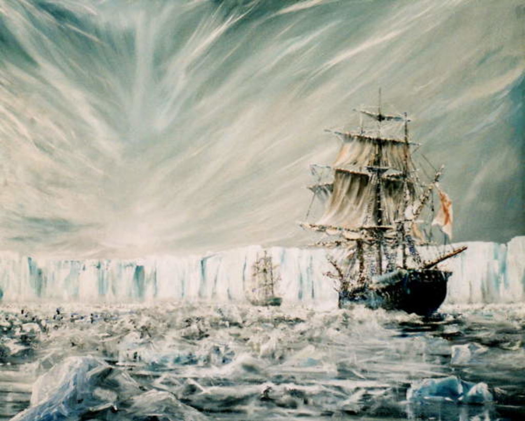 Detail of James Clark Ross discovers Antarctic Ice Shelf January 1841, 2006 by Vincent Alexander Booth