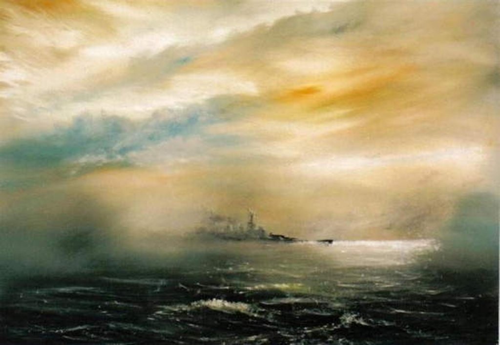 Detail of Dawn before the dawn of disaster HMS Hood 1941, 2012 by Vincent Alexander Booth