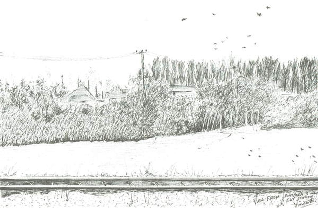 Detail of Ely station view from platform 3, 2005 by Vincent Alexander Booth