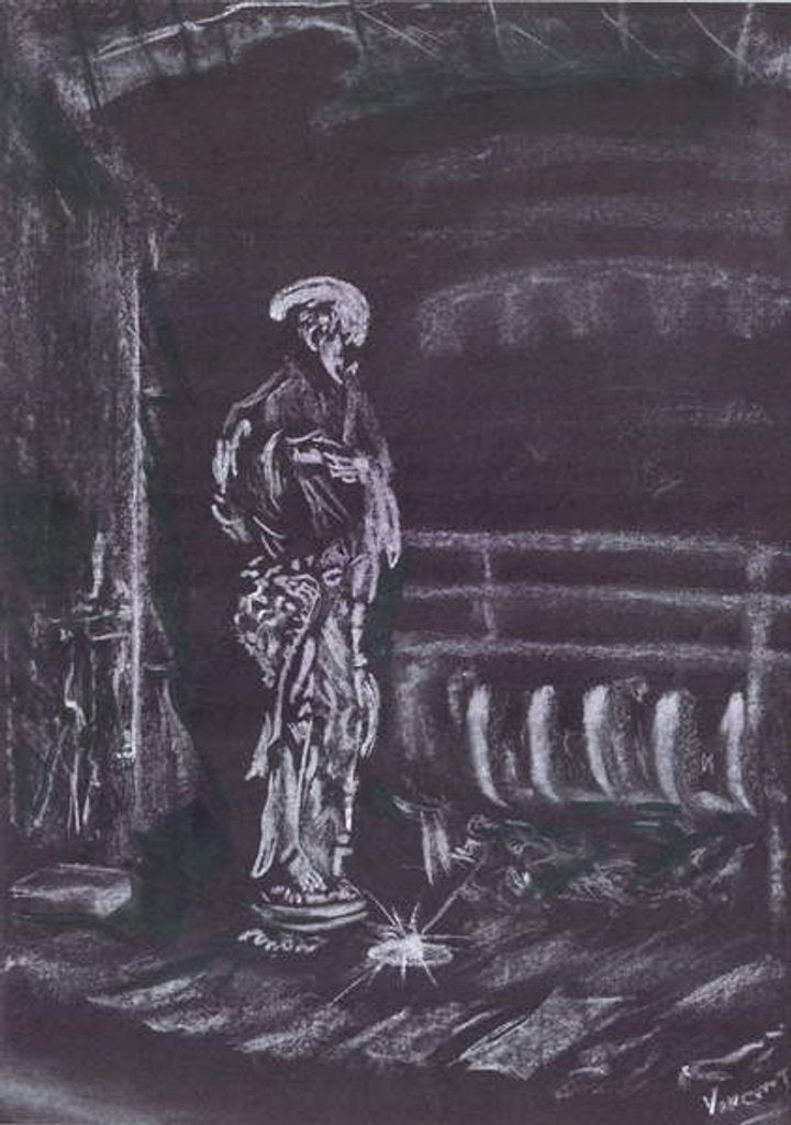 Detail of Statue by fireplace in candlelight, 1997 by Vincent Alexander Booth