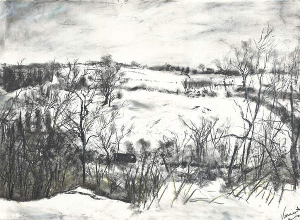 Detail of Snow over land at Osmotherley, 1997 by Vincent Alexander Booth