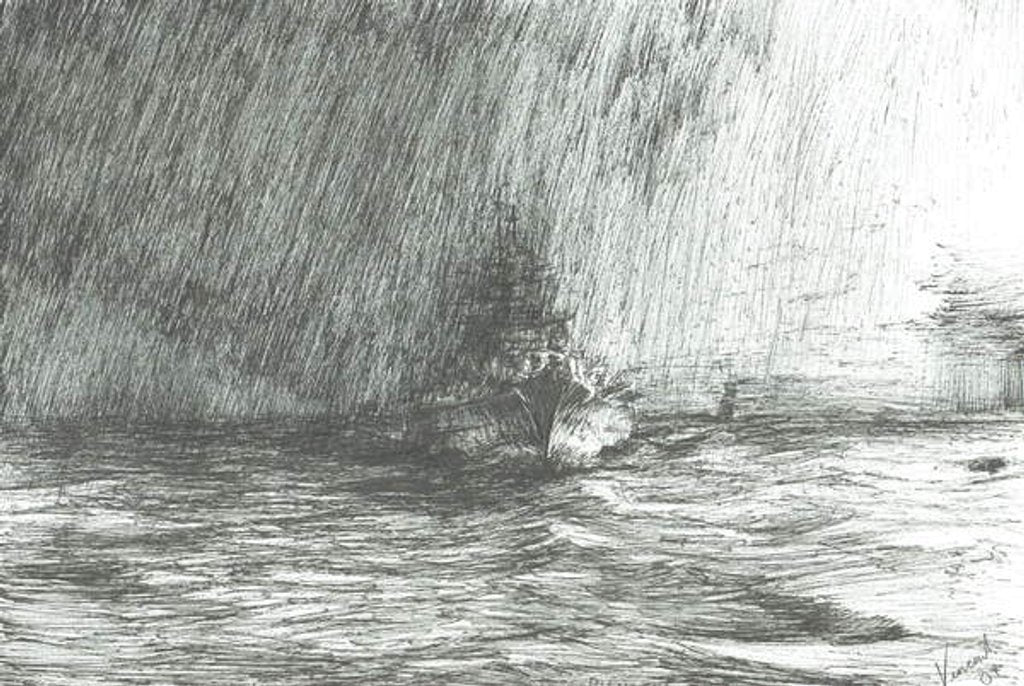 Detail of Tirpitz in Arctic waters 1943, 2009 by Vincent Alexander Booth