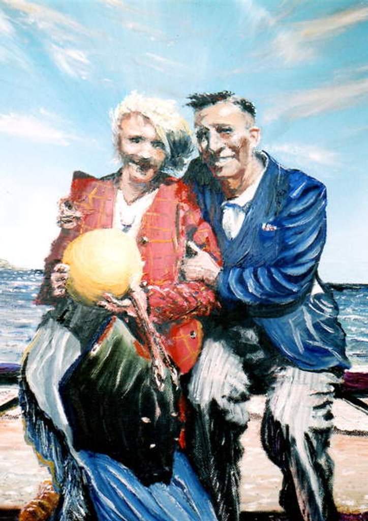 Detail of Gran and Granddad with ball at the seaside, 2017 by Vincent Alexander Booth