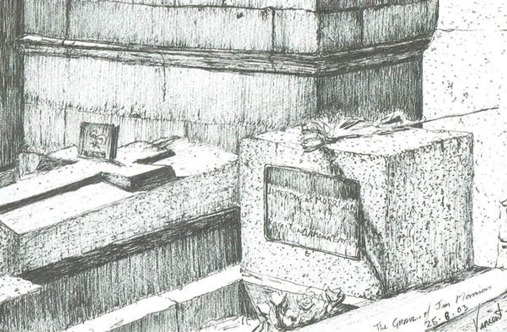 Detail of The grave of Jim Morrison Paris, 2003 by Vincent Alexander Booth