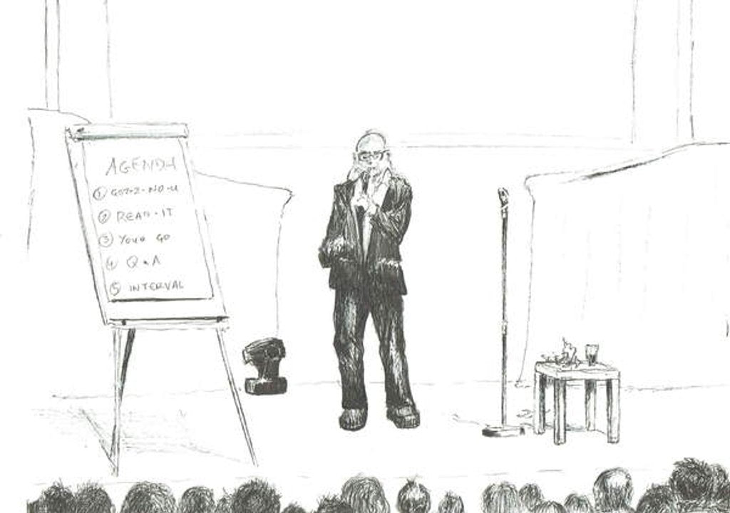 Detail of Comedian at Hay on Wye, 2007 by Vincent Alexander Booth