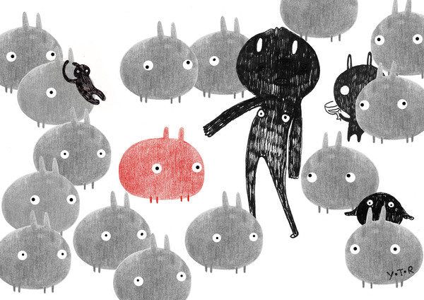 Detail of A friendly visit to the bunnyland, 2014 by Yoyo Zhao