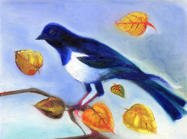 Detail of Autumn Magpie, 2012 by Nancy Moniz Charalambous