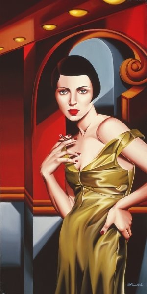 Detail of Olive Satin Dress, 2000 by Catherine Abel