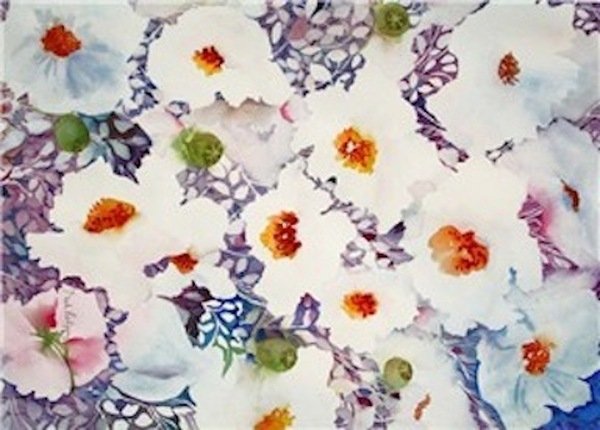 Detail of white poppies by Neela Pushparaj