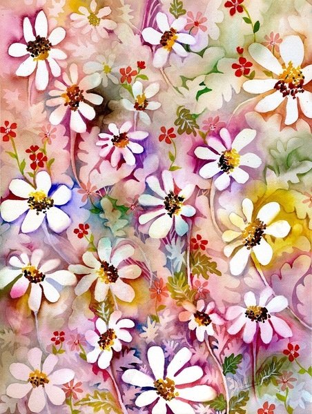 Detail of Daisies Galore, 2005 by Neela Pushparaj