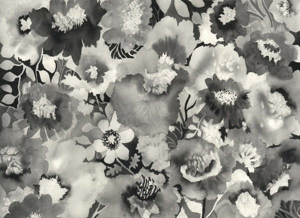 Detail of floral in black and white, 1998 by Neela Pushparaj