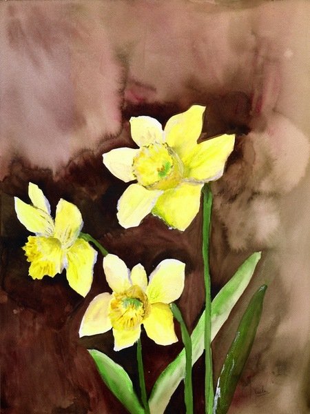 Detail of golden daffodils, 2002 by Neela Pushparaj