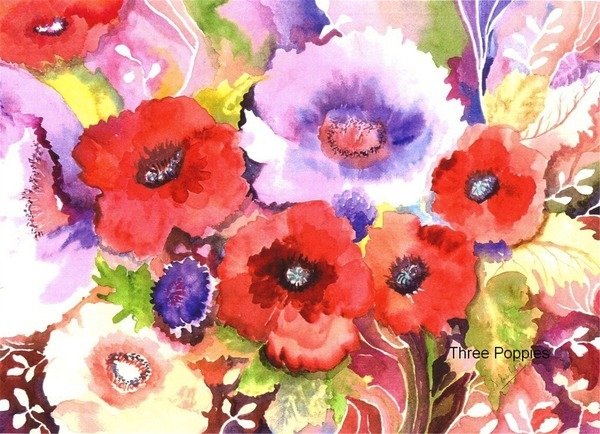 Detail of Three Poppies by Neela Pushparaj
