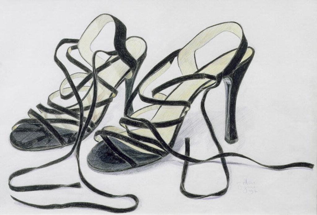 Detail of Black Strappy Shoes, 1997 by Alan Byrne