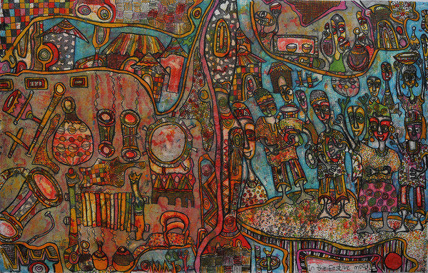 Detail of In festive mood by Wole Oyeyemi