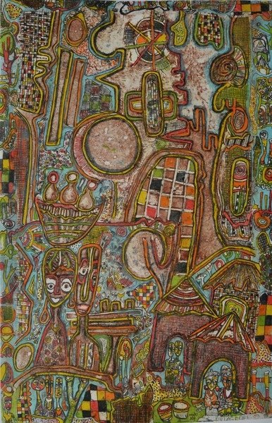 Detail of Village life, 2013 by Wole Oyeyemi