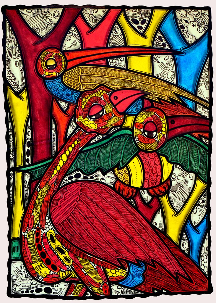 Detail of Bird life, 2013 by Muktair Oladoja