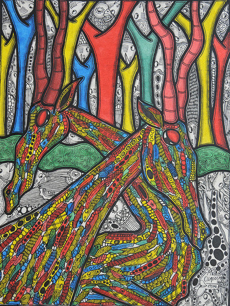 Detail of Lazy afternoon, 2014 by Muktair Oladoja