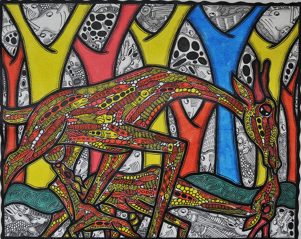Detail of Mother Giraffe, 2014 by Muktair Oladoja
