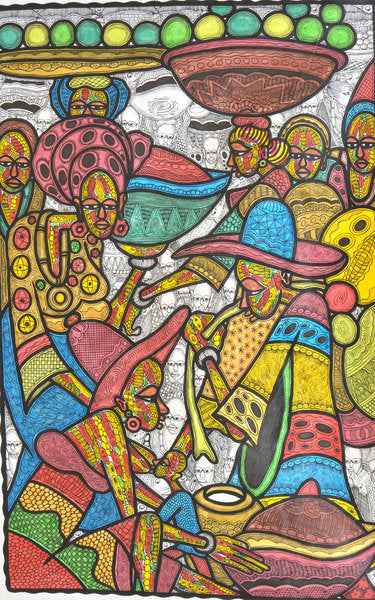 Detail of Calabash Market, 2014 by Muktair Oladoja