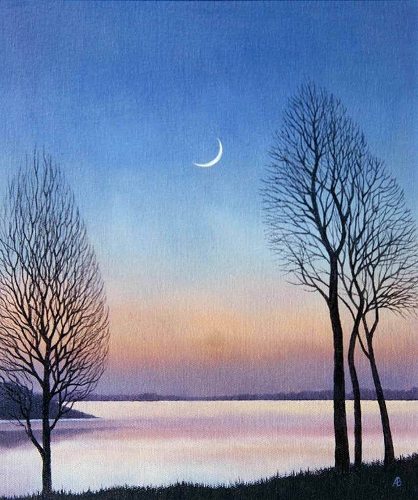 Detail of Dusk at Draycote, 2008 by Ann Brain