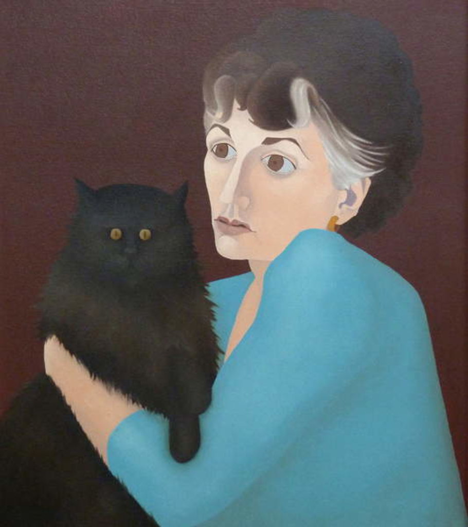 Detail of Woman with a Cat, 1982 by Ann Brain