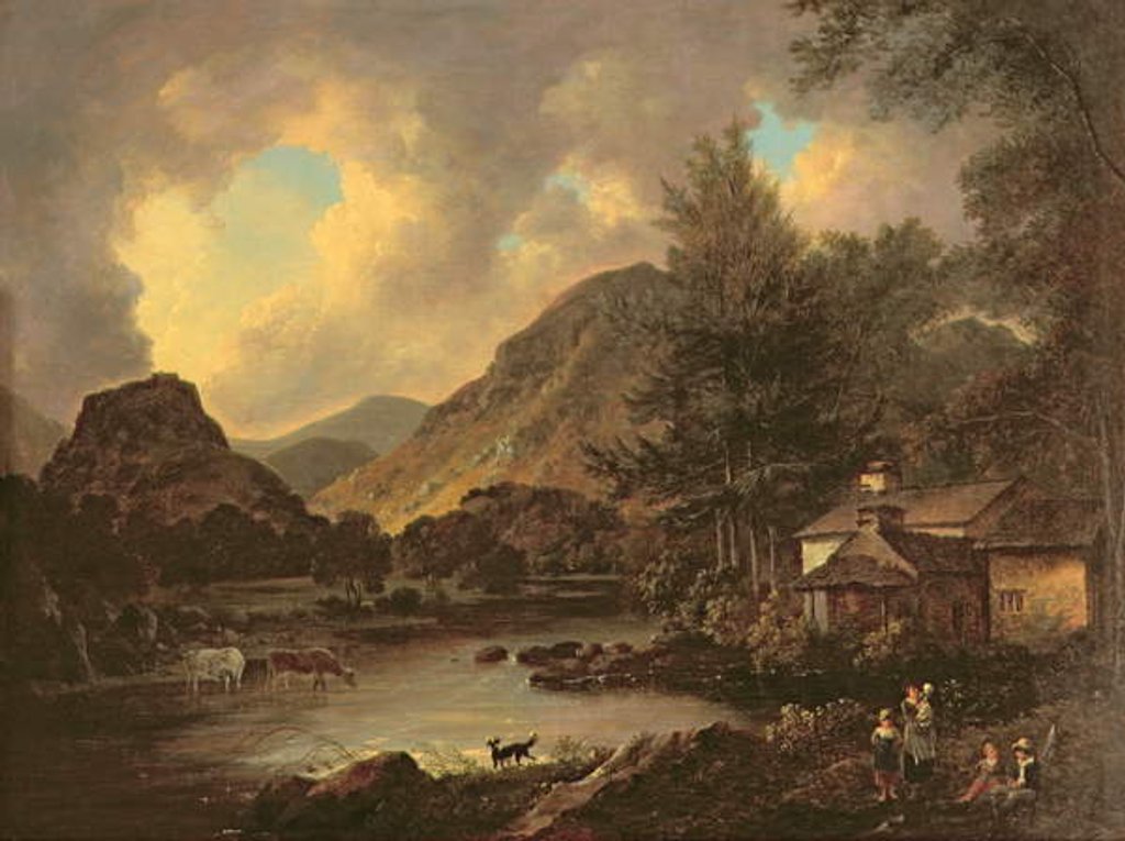 Detail of Castle Crag Borrowdale by Julius Caesar Ibbetson