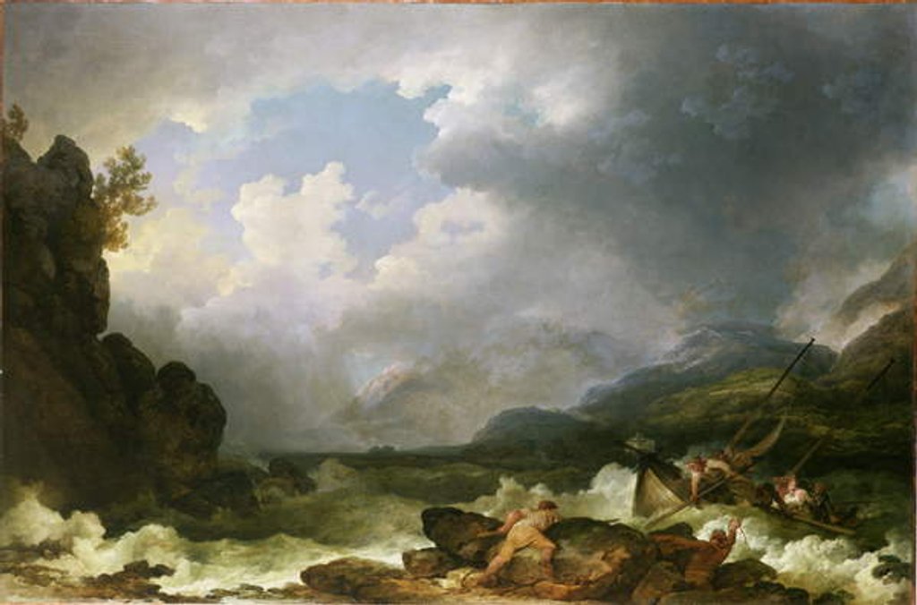 Detail of Belle Isle Windermere in a Storm by Philip James de Loutherbourg