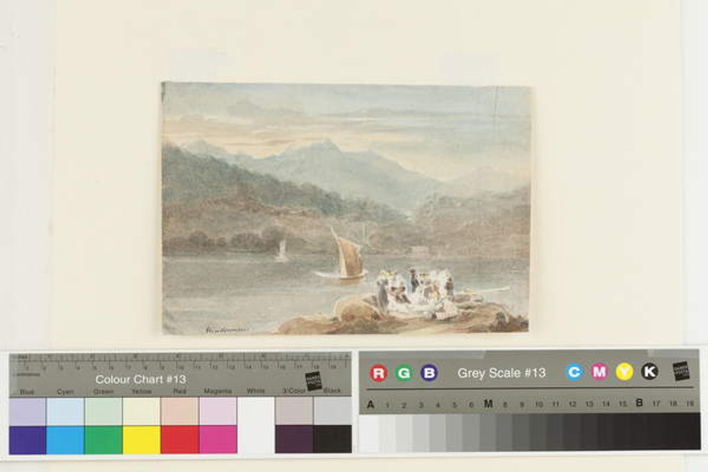 Detail of Picnic at Windermere looking towards Brathay by John Harden