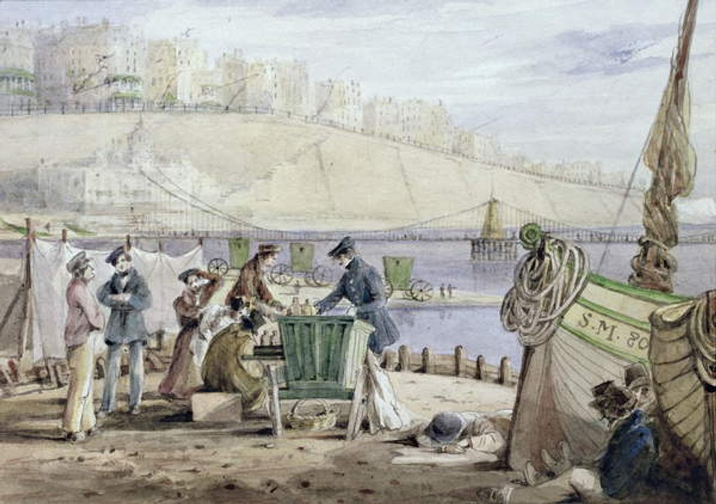 Detail of Brighton Beach, Sussex, 1844 by John Harden