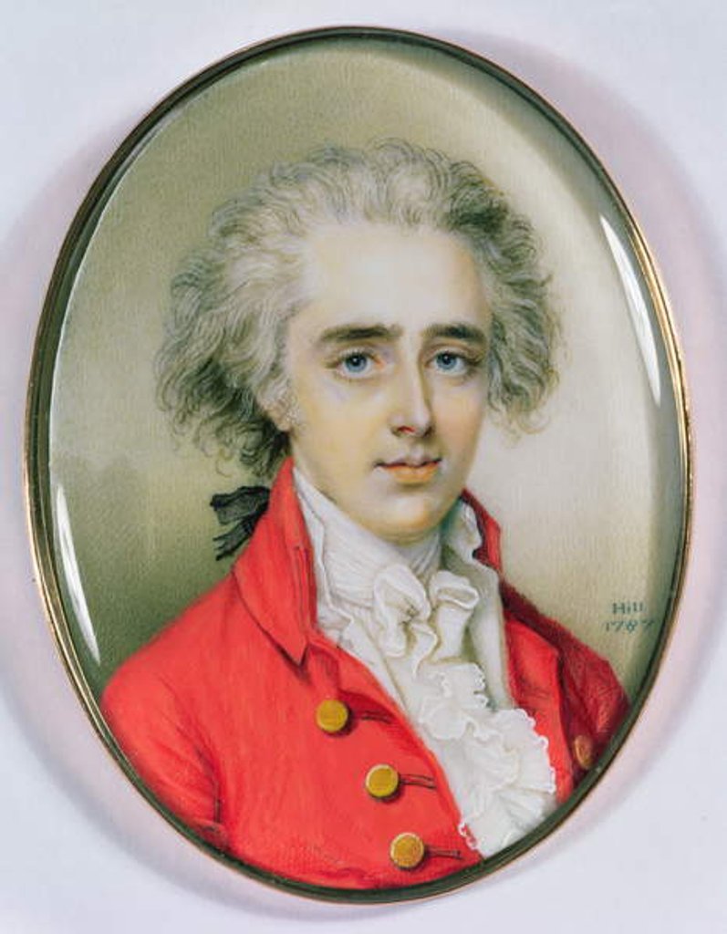 Detail of Miniature portrait of a man, 1787 by Diana Dietz