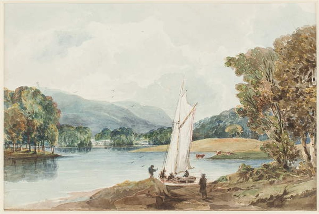 Detail of Lily of the Valley Island, Lake Windermere, Lake District, Cumbria, 1827 by John Harden
