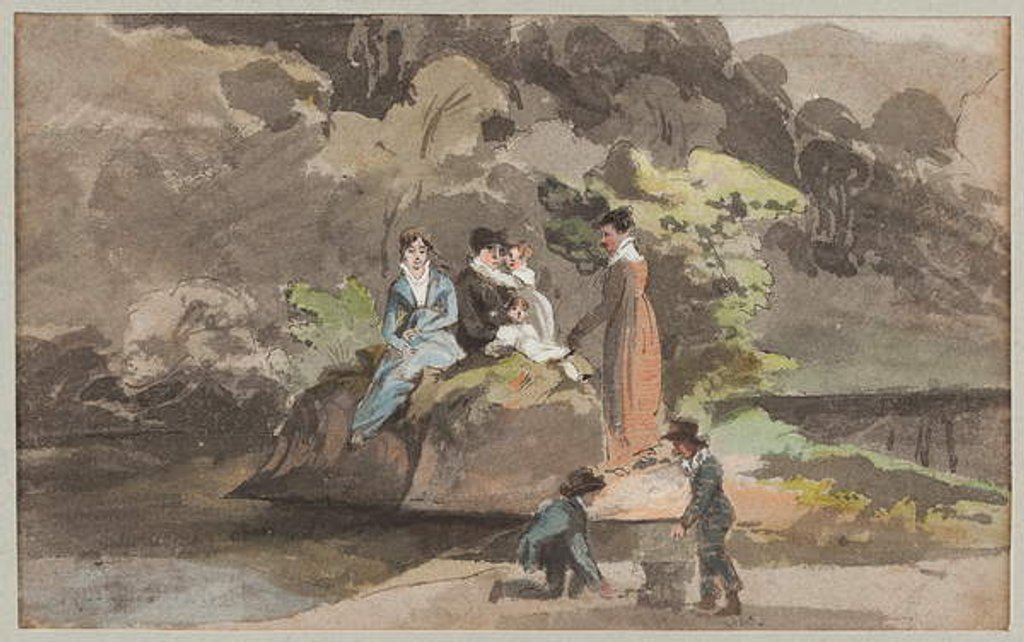 Detail of Group by the water, 1810 by John Harden