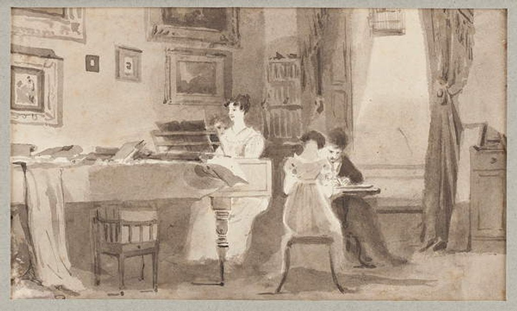 Detail of Interior scene, 1826 by John Harden